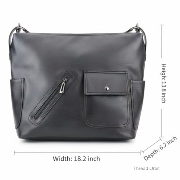 Large Vegan Leather Backpack Tote with 10 Pockets Fits 15 Laptop main image 4